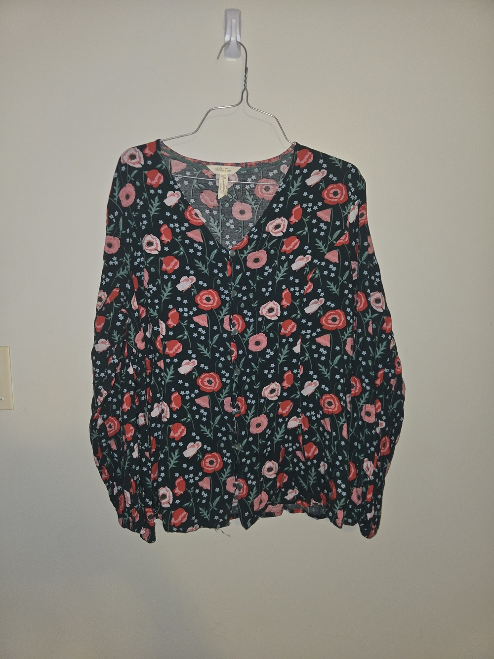 Matilda Jane Black Floral V-Neck Long Sleeve Blouse